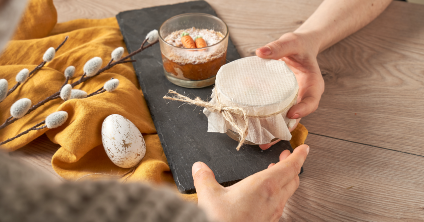 Copos de bolo de cenoura