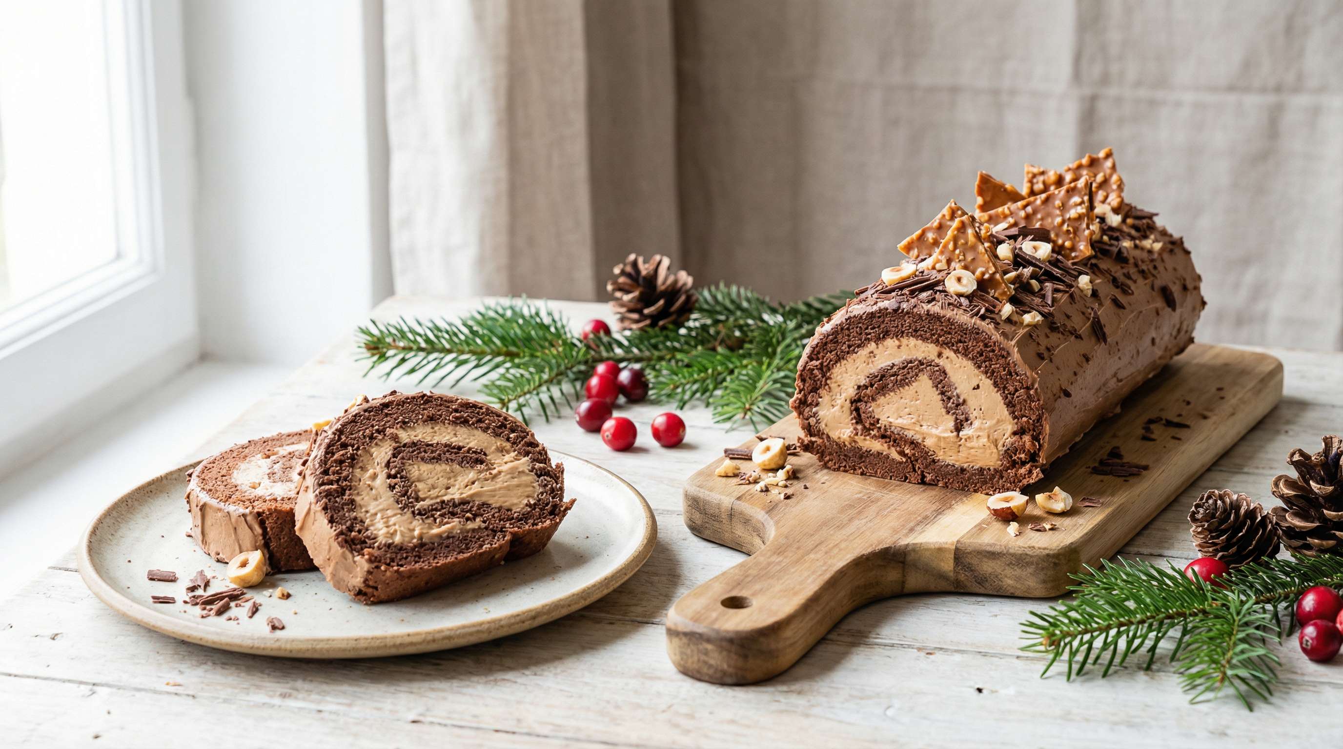 Receita fácil de bolo enrolado com Praliné de Chocolate