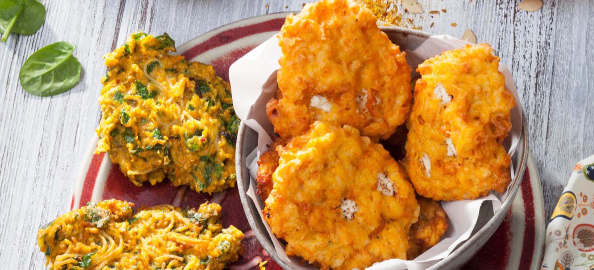 Bolinhos de abóbora com espinafre e ricota