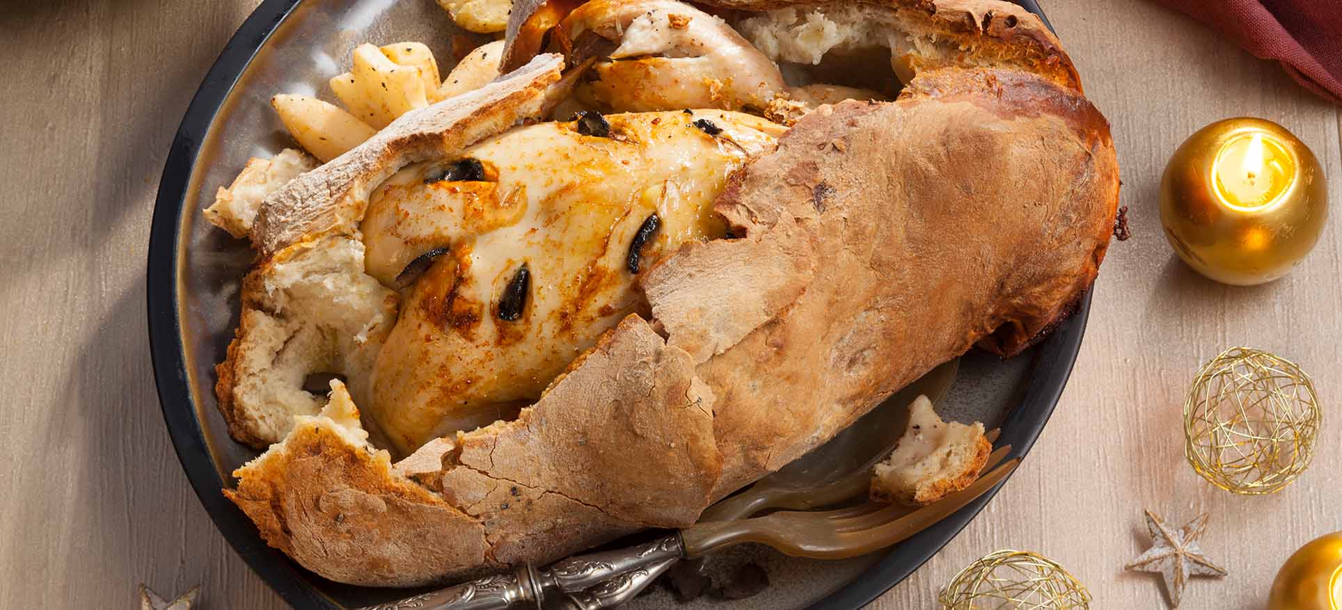 Frango em casca de pão: receita com trufa e foie gras