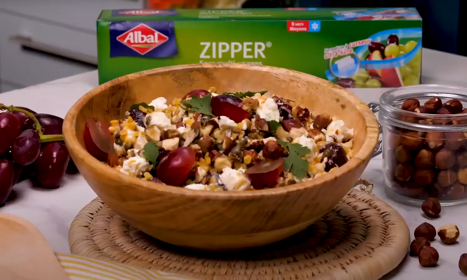 Ensalada de lentejas con queso feta