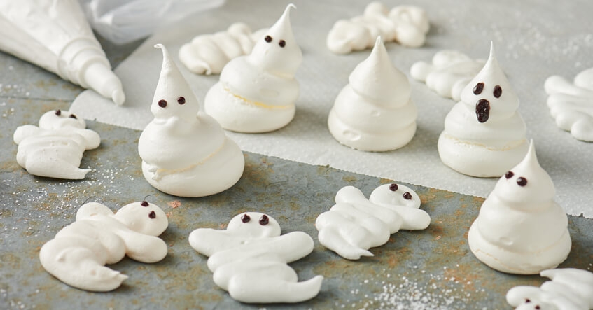 Receitas Albal®: vários fantasmas de merengue e fantasmas em papel vegetal da Albal®